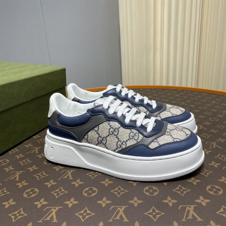 Gvc*1 MEN S GG SNEAKERS BEIGE AND BLUE Svp*me   GCC003