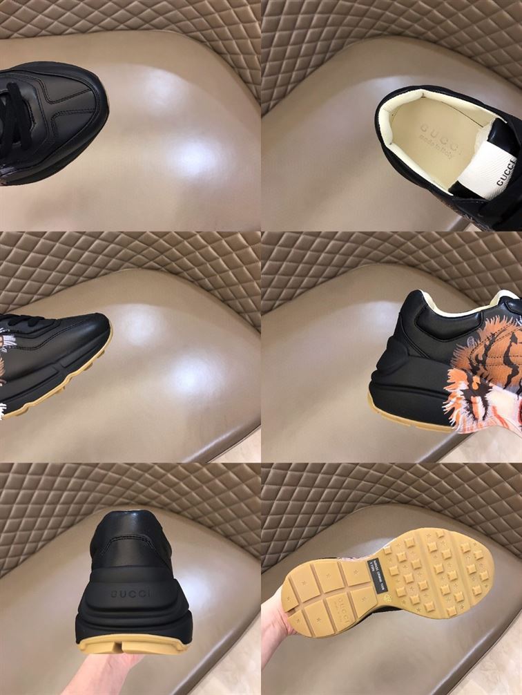 Gvc*1 RHYTON LEATHER SNEAKER WITH TIGER GCC017