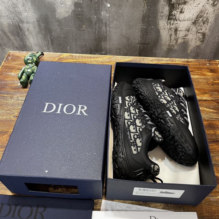 D10rIZON DERBY SHOE BEIGE AND BLACK D10r OBLIQUE JACQUARD AND BLACK RUBBER DO090