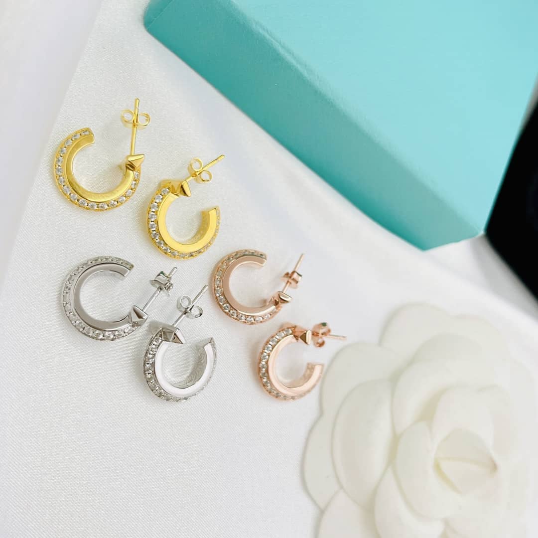 Fake T*f*ny Logo Earring