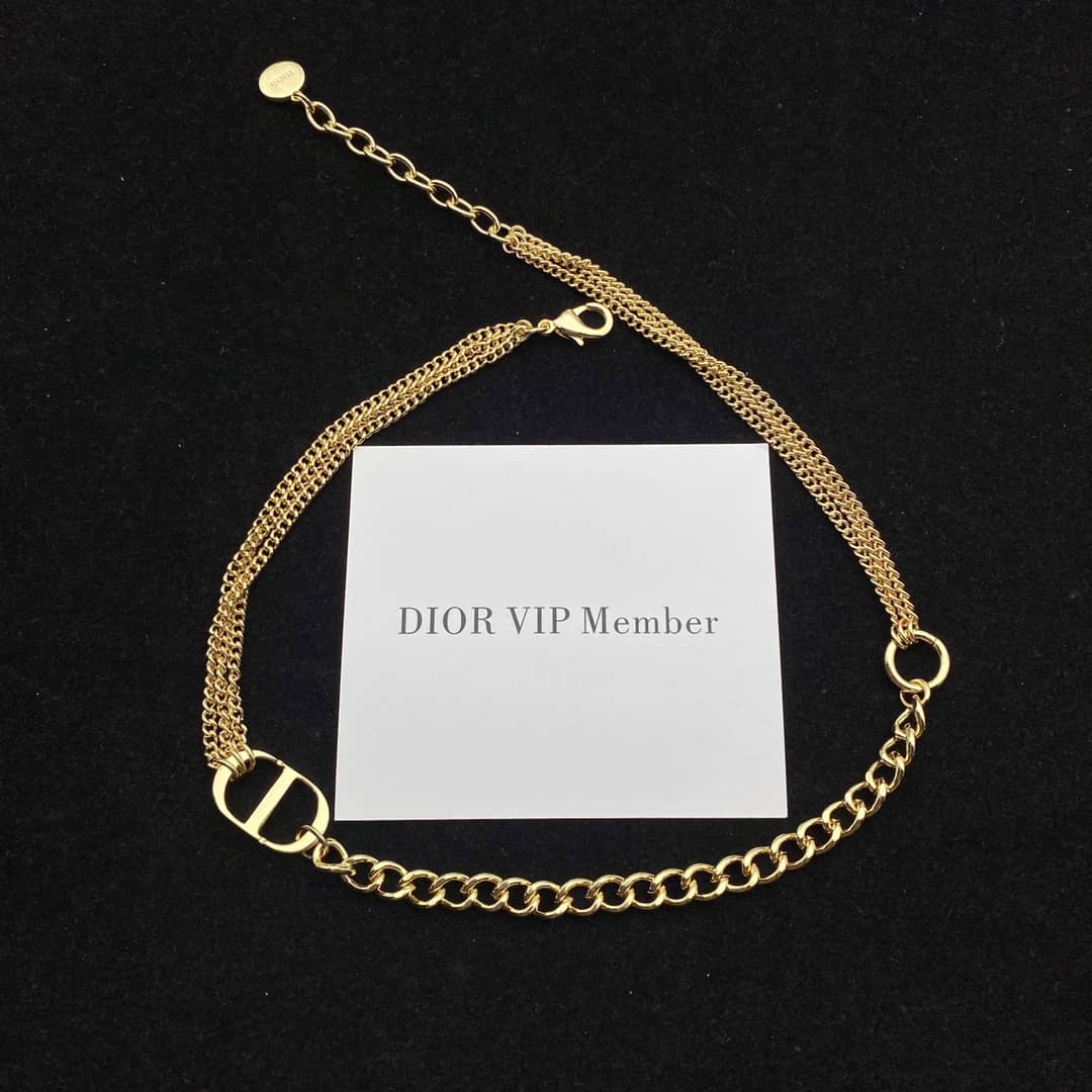 Knockoff Chr1st1an D10r Logo Necklace