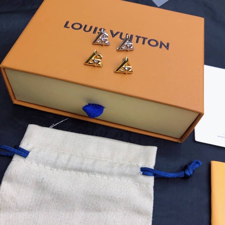 LV Hoop Earrings Dupe Logo