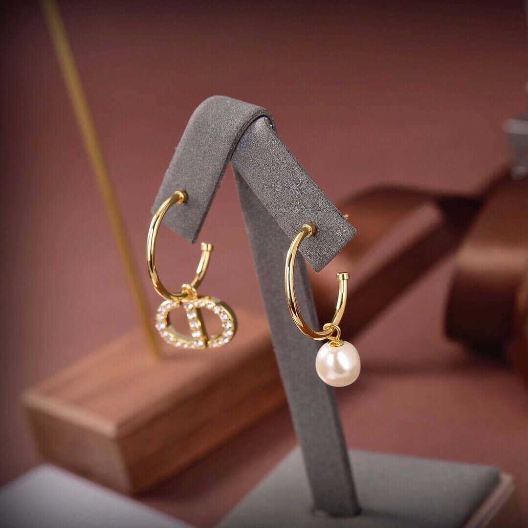 Fake Chr1st1an D10r Logo Earring