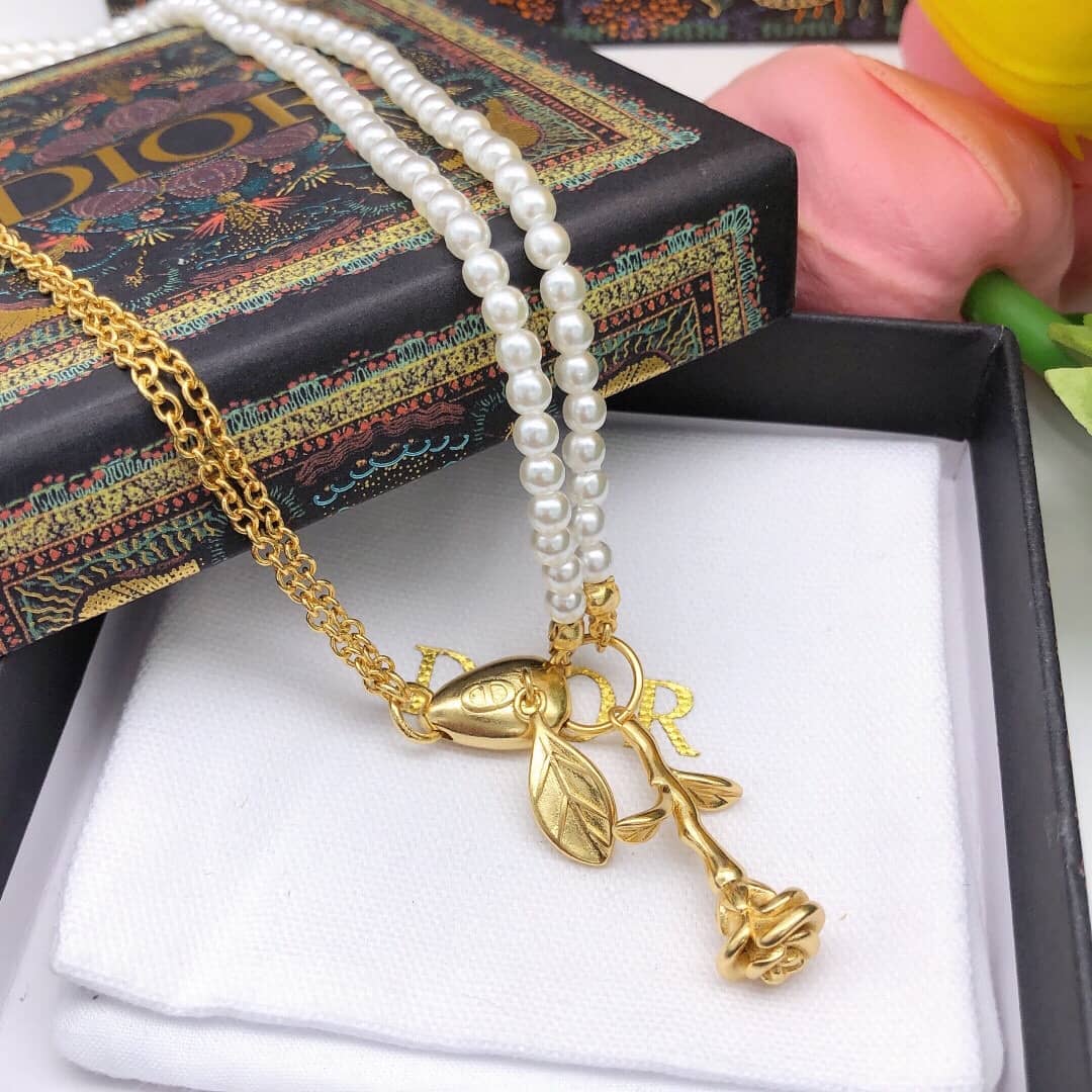 Knockoff Chr1st1an D10r Logo Necklace