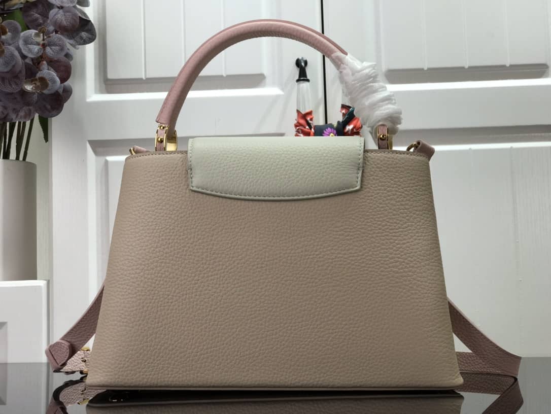 L0vis Vvtt0n Capucines MM 2way Leather Replica Shoulder Bag Apricot M57523