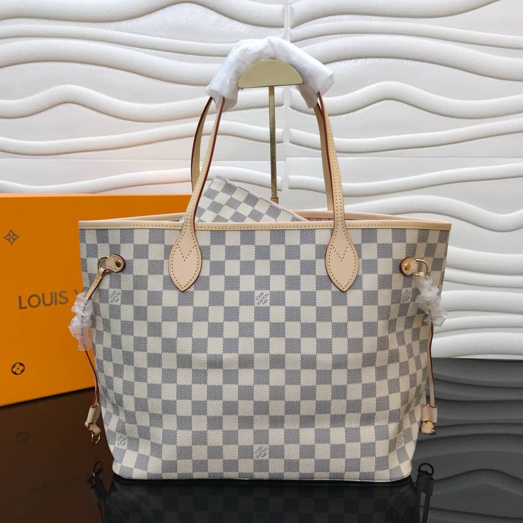 L0vis Vvtt0n Neverfull MM Damier Azur Bag Replica Pink N40995
