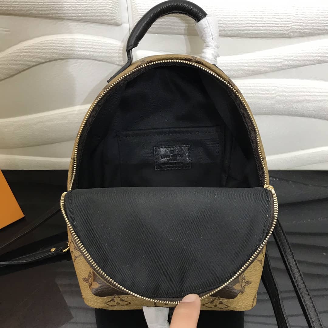 LV Backpack Replica Palm Spring Mini Monogram Reverse Canvas Yellow M44872