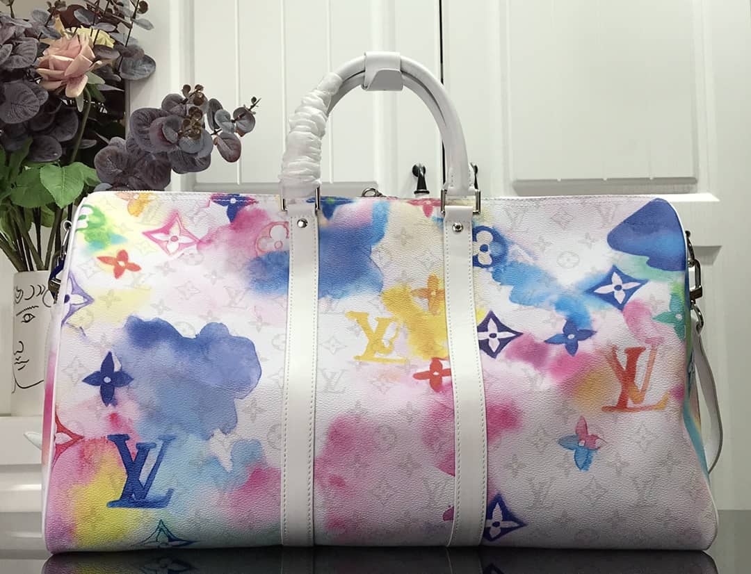 L0vis Vvtt0n Keepall Watercolor Bandouliere 50 Travel Bag Replica Colorful M45758