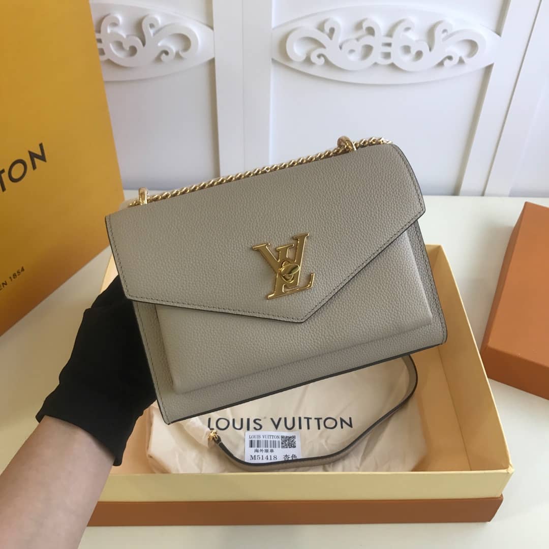 L0vis Vvtt0n MyLockMe BB Calf Chain Replica Shoulder Bag Apricot M51418