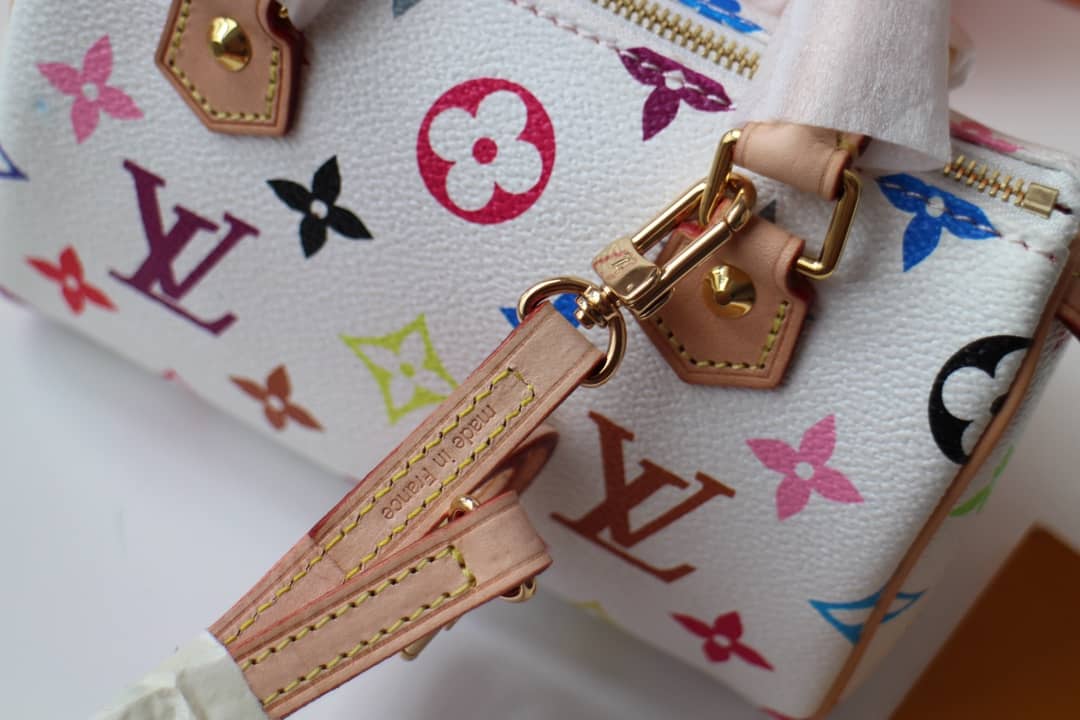 LV Duffle Bag Replica Monogram Multi Mini Speedy White M92645