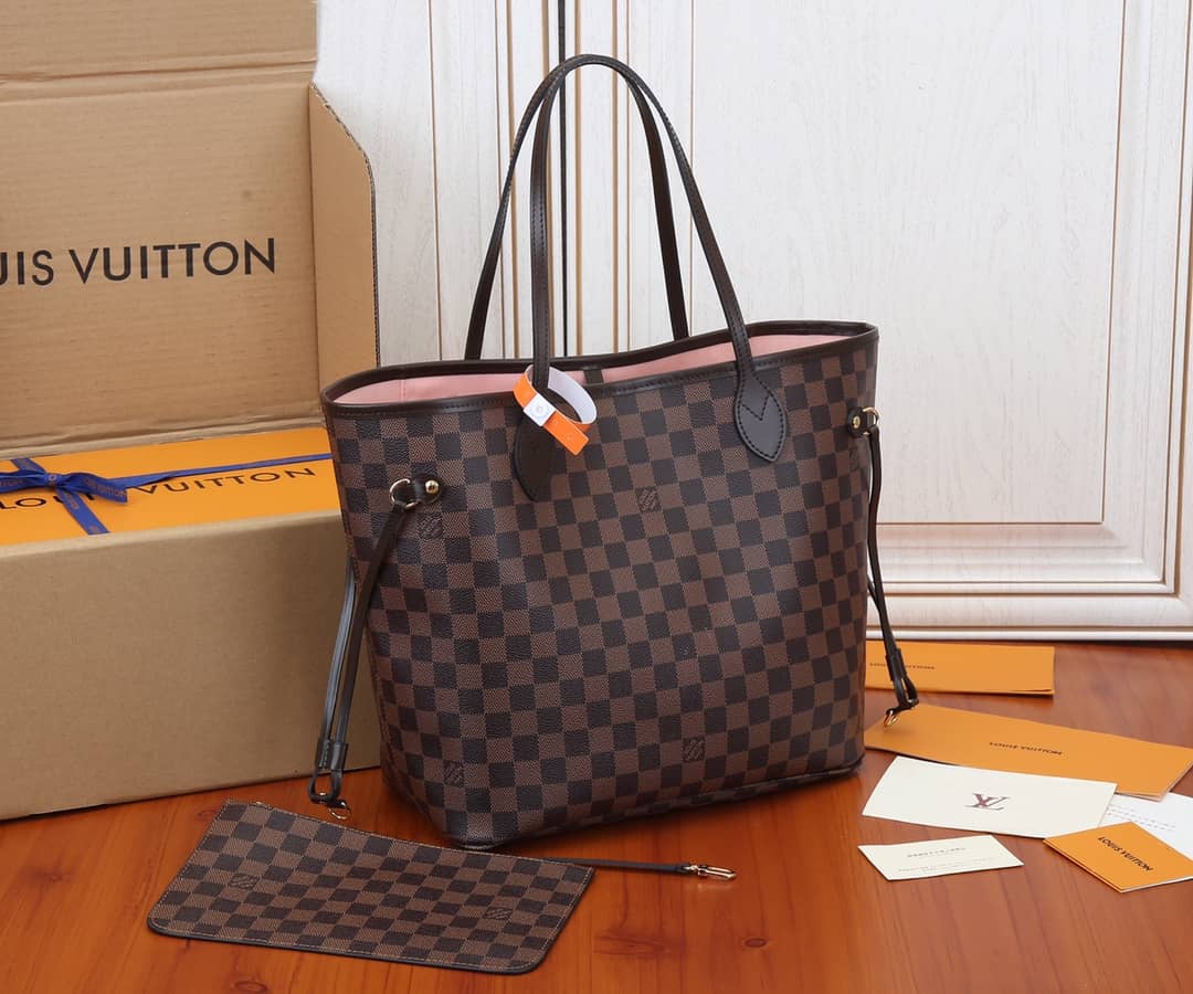 L0vis Vvtt0n Neverfull MM Damier Ebene Tote Replica Pink N41358
