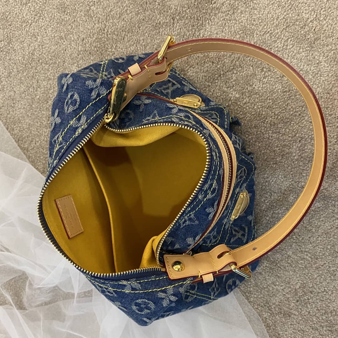 L0vis Vvtt0n Monogram Denim Baggy PM Bag Replica Blue M44464