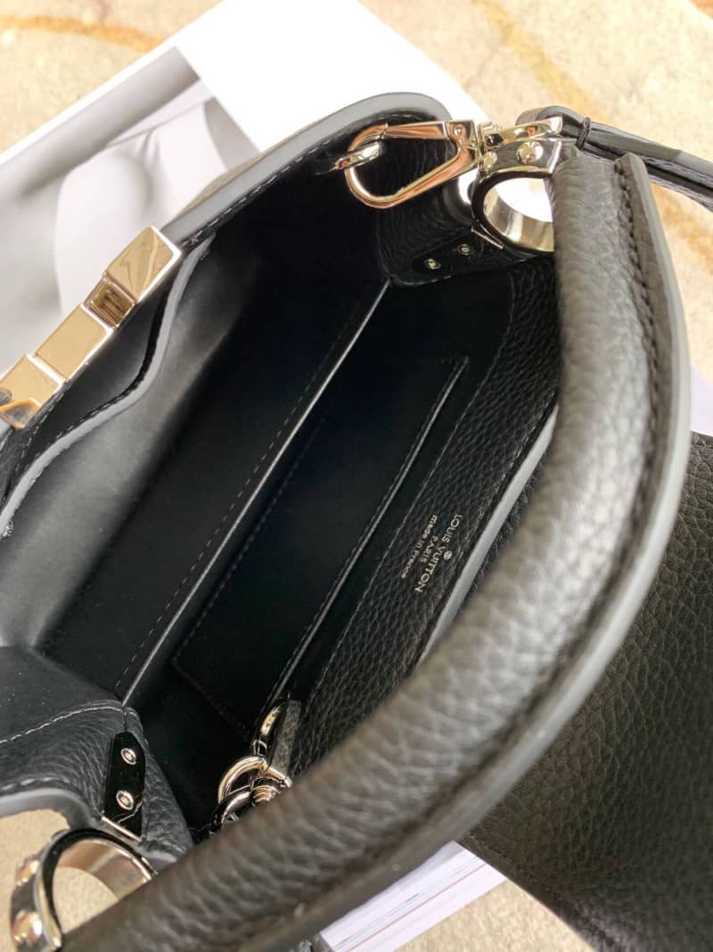 L0vis Vvtt0n Taurillon Leather Capucines Mini Replica Bag Black M55985