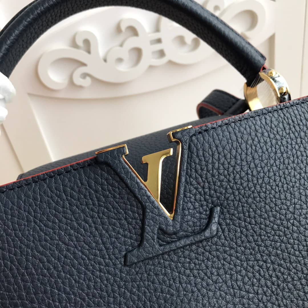L0vis Vvtt0n Capucines MM 2way Taurillon Leather Shoulder Bag Replica Blue M43934