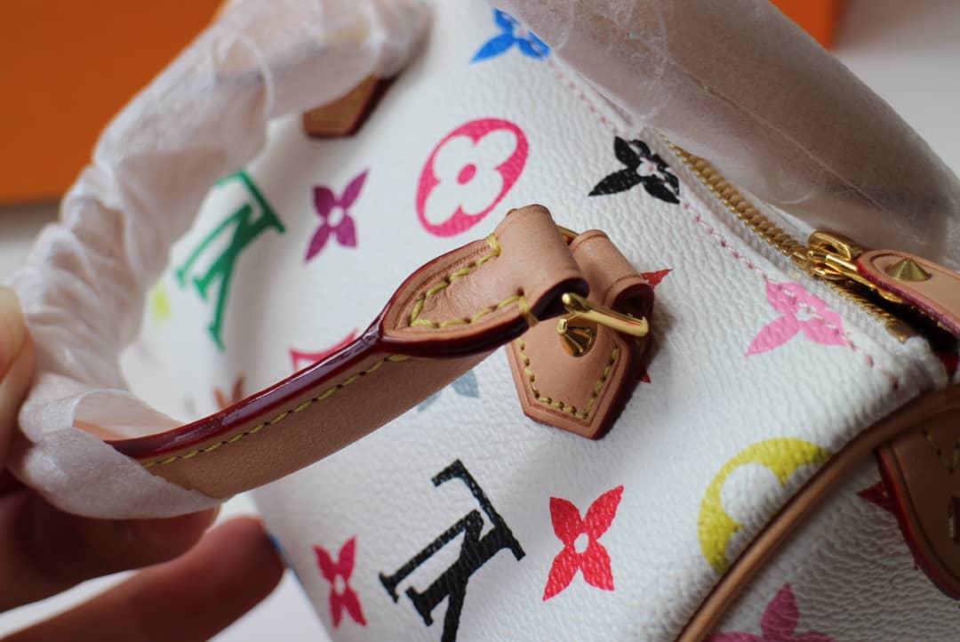 LV Duffle Bag Replica Monogram Multi Mini Speedy White M92645