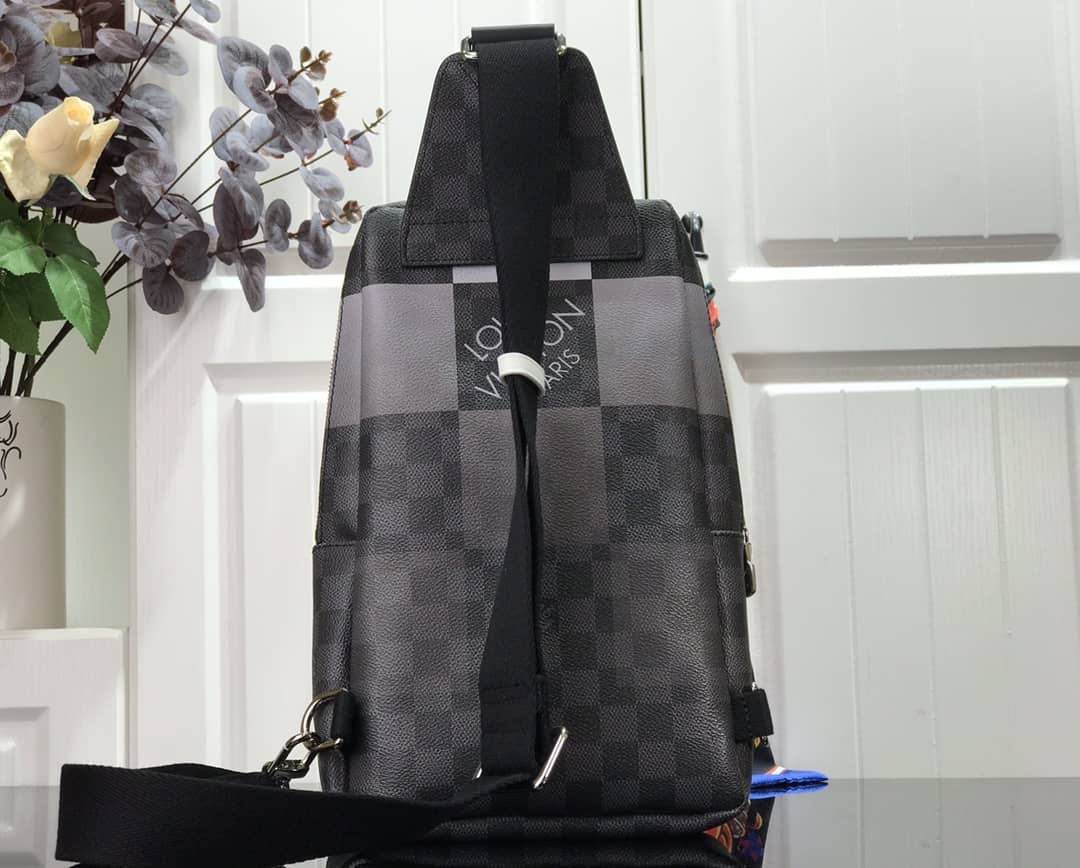 L0vis Vvtt0n Damier Graphite Mens Avenue Replica Sling Bag Black Gray N40403
