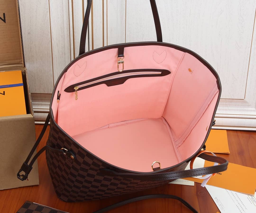 L0vis Vvtt0n Neverfull MM Damier Ebene Tote Replica Pink N41358