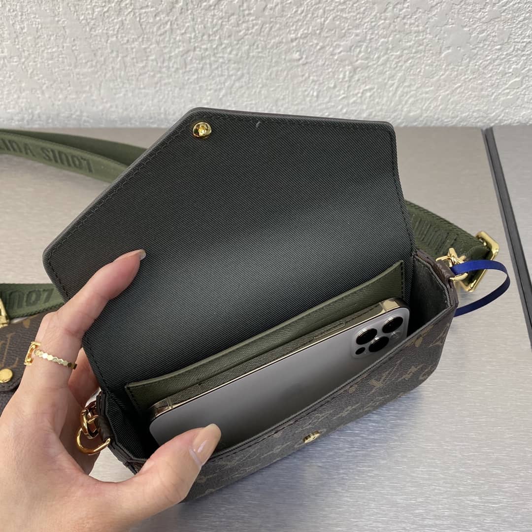 L0vis Vvtt0n Pochette Felicie Monogram Canvas Replica Green Strap M80091