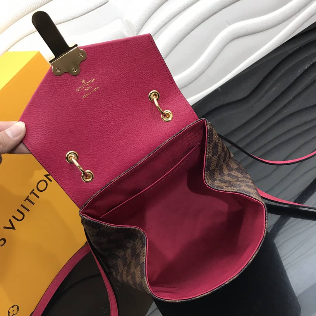 L0vis Vvtt0n Damier Ebene Clapton Replica Backpack Pink N42262