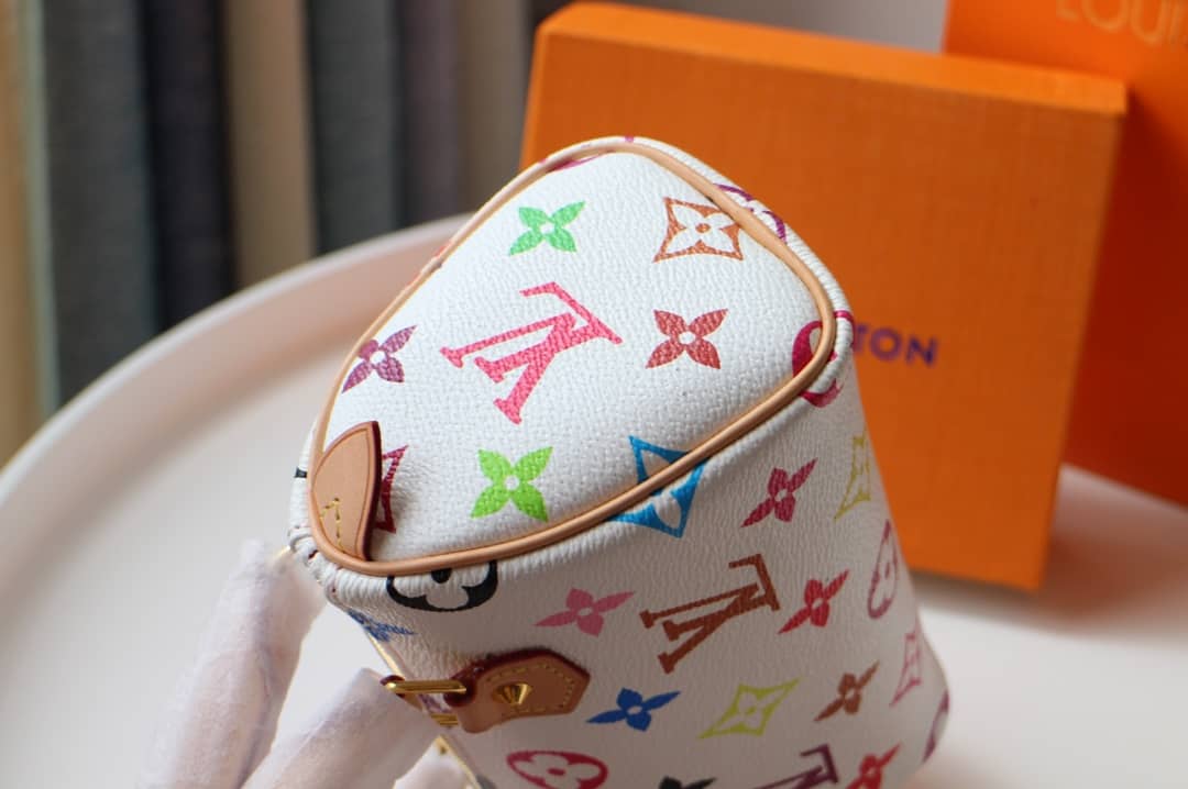 LV Duffle Bag Replica Monogram Multi Mini Speedy White M92645