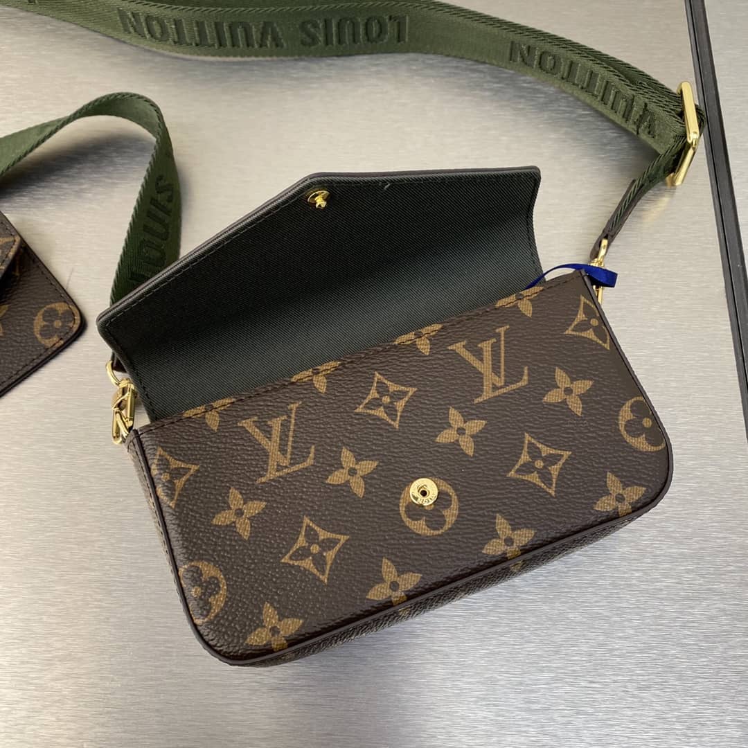 L0vis Vvtt0n Pochette Felicie Monogram Canvas Replica Green Strap M80091