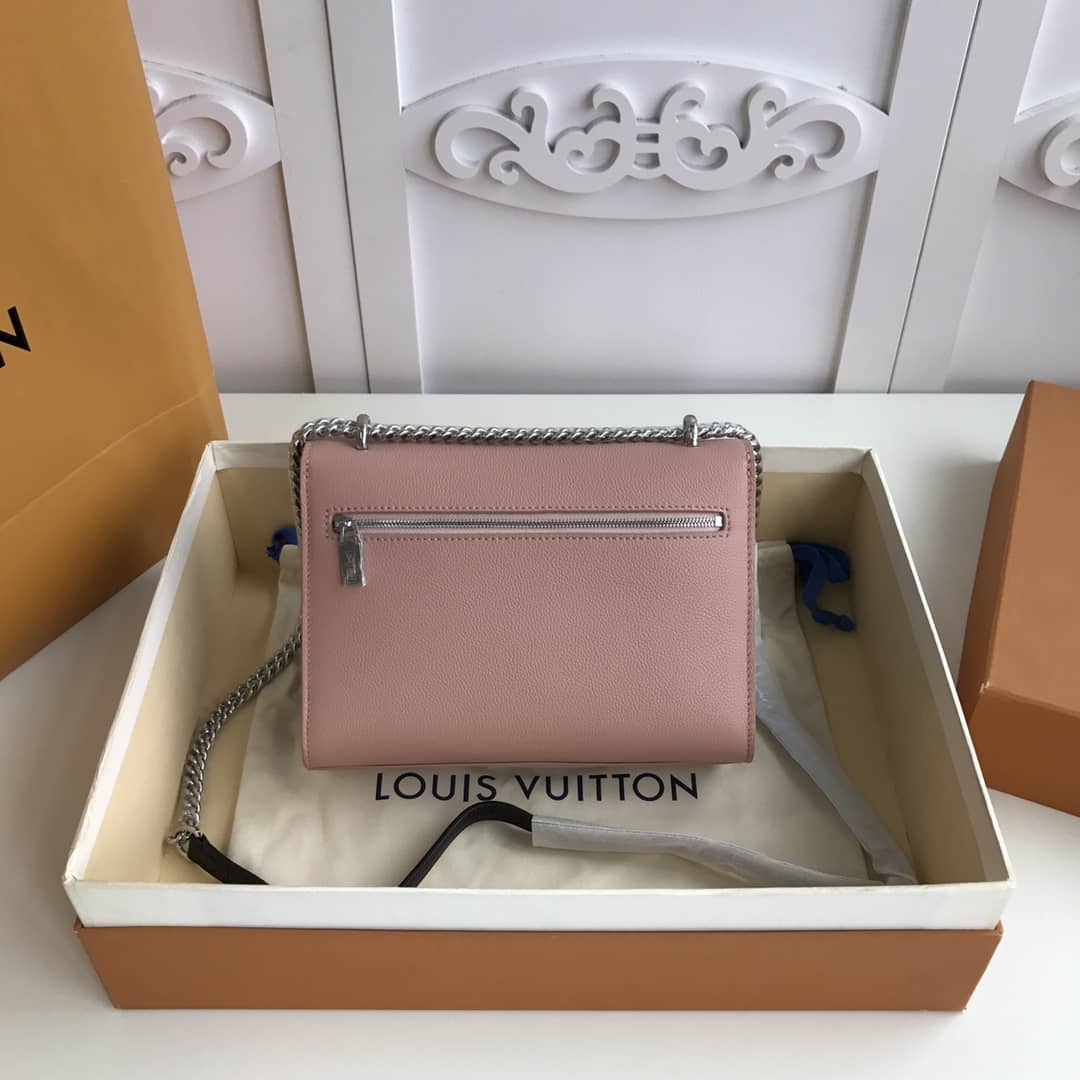 L0vis Vvtt0n MyLockMe BB Calf Chain Replica Shoulder Bag Pink White M51418