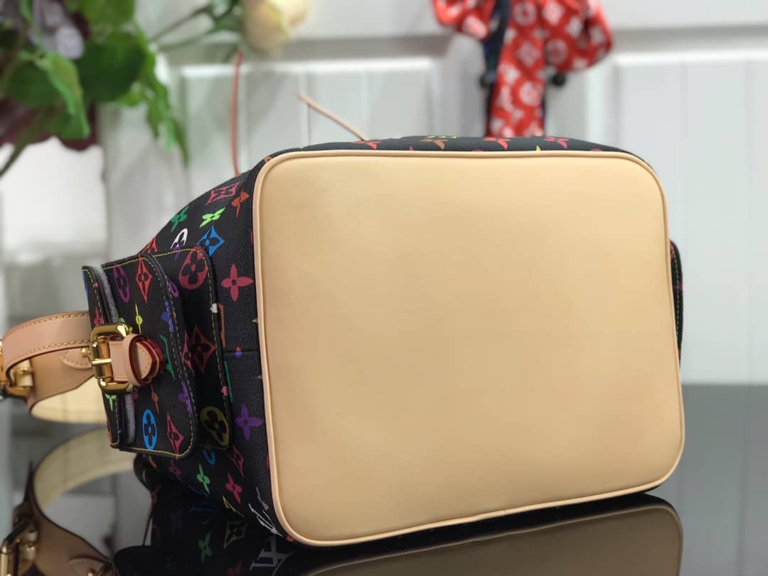 L0vis Vvtt0n Monogram Multicolor Petit Noe Replica Shoulder Bag Black M42229