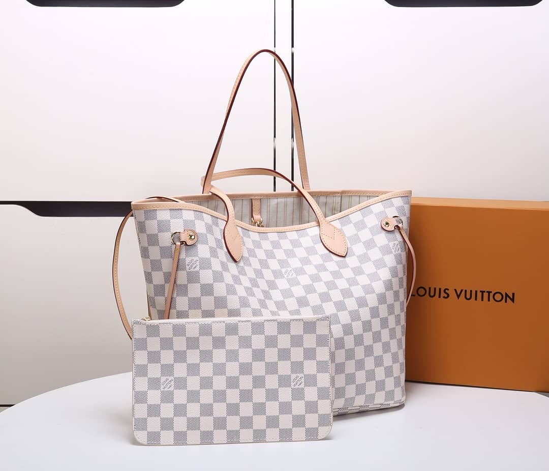 L0vis Vvtt0n Neverfull MM Damier Azur Tote Replica White N41361