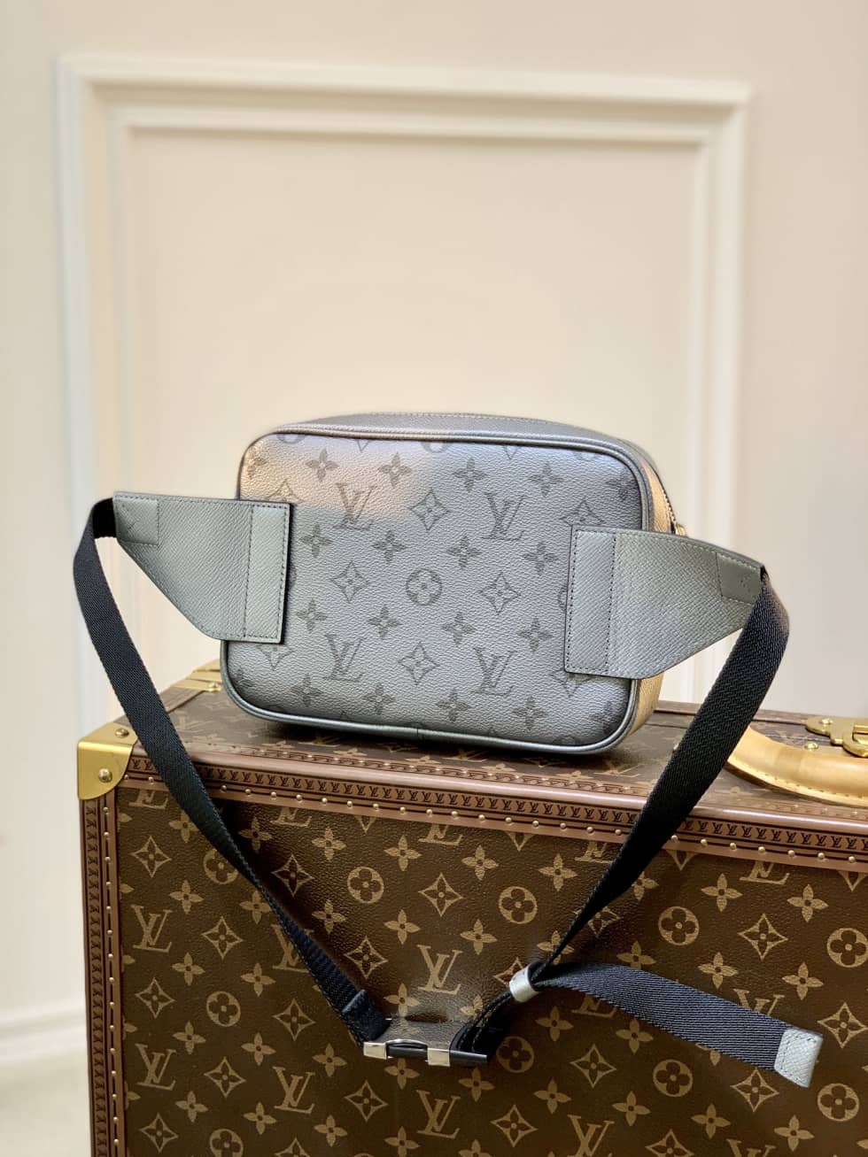 LV Bum Bag Dupe Outdoor Bumbag Monogram Eclipse Taiga Black M30245