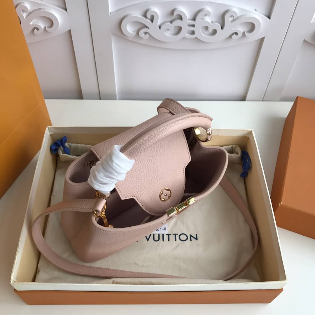 L0vis Vvtt0n Capucines Taurillon Leather BB Bag Replica Pink M52451
