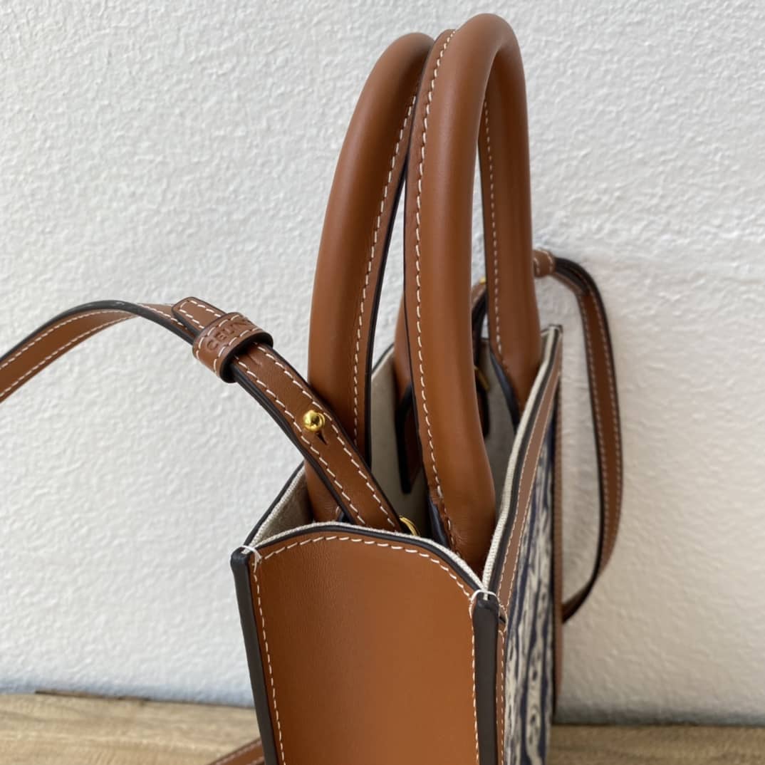 Ce1i*e Dupe Triomphe Canvas Calfskin Mini Vertical Cabas Replica Bag