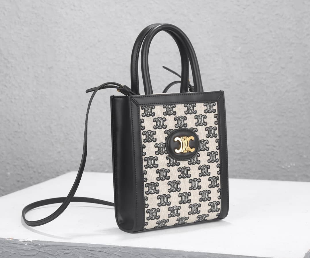 Ce1i*e Dupe  Triomphe Canvas Small Cabas Vertical Replica Bag