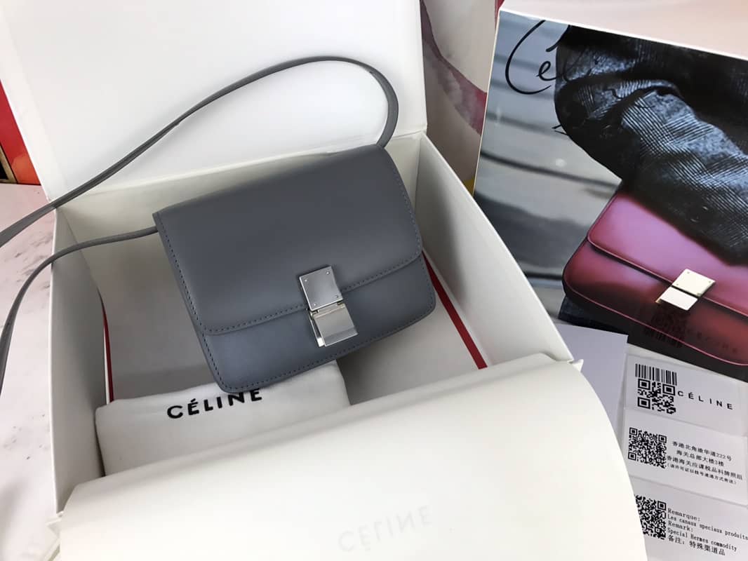 Ce1i*e Box Bag Dupe Teen Classic Calfskin Box Replica Handbag