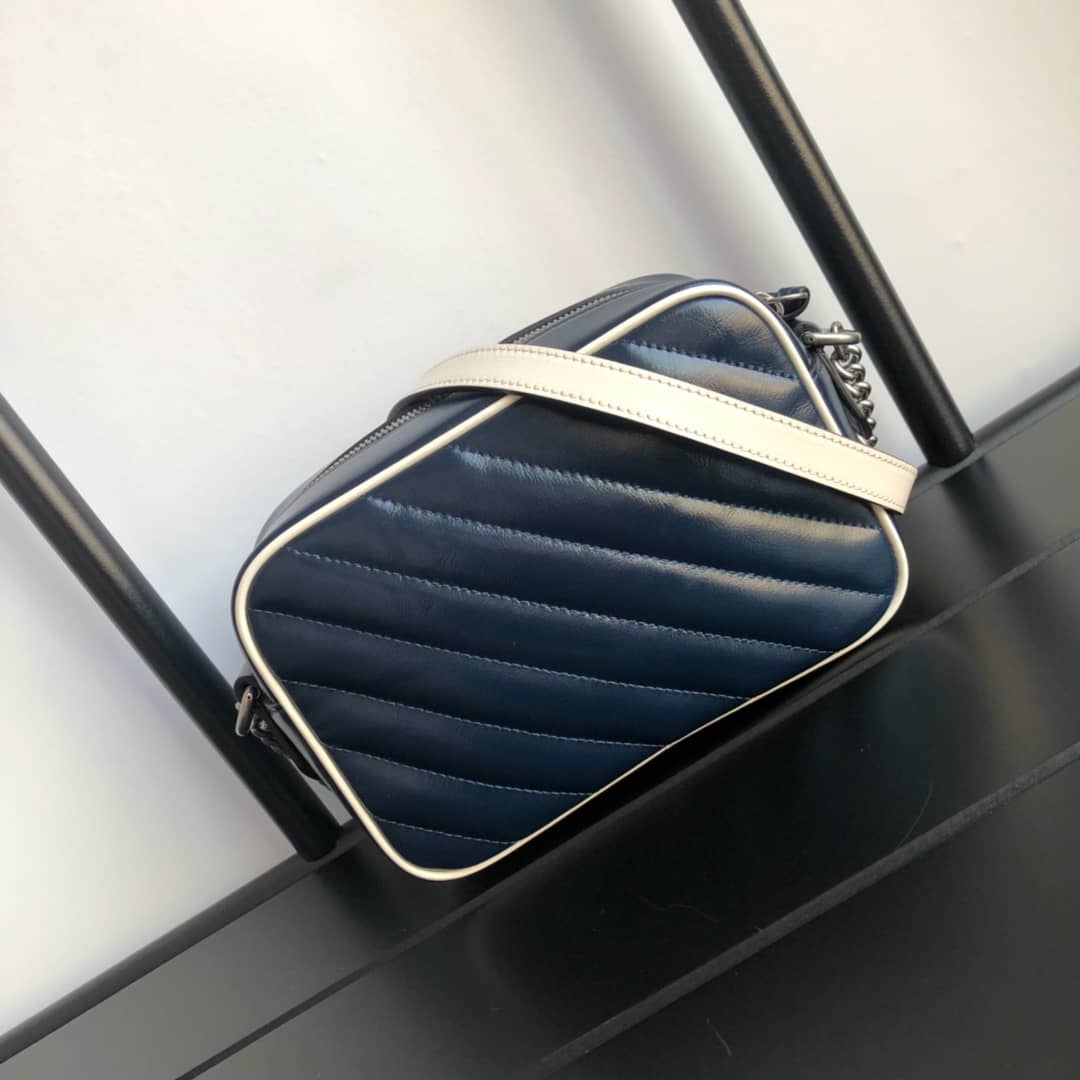 Gvc*1 GG Marmont Matelassé Mini Bag Replica Blue 448065