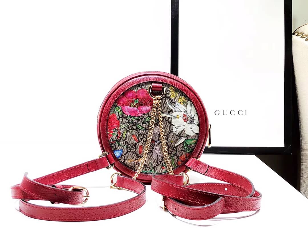 Gvc*1 Ophidia GG Flora Mini Replica Backpack Red 598661