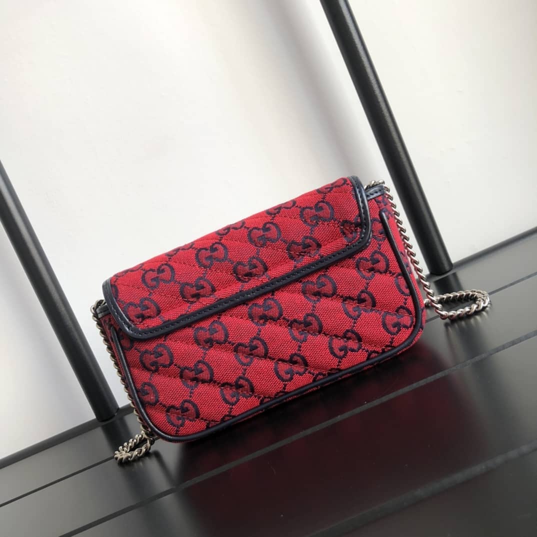 Gvc*1 GG Marmont Matelasse Leather Mini Shoulder Bag Replica Red 476433