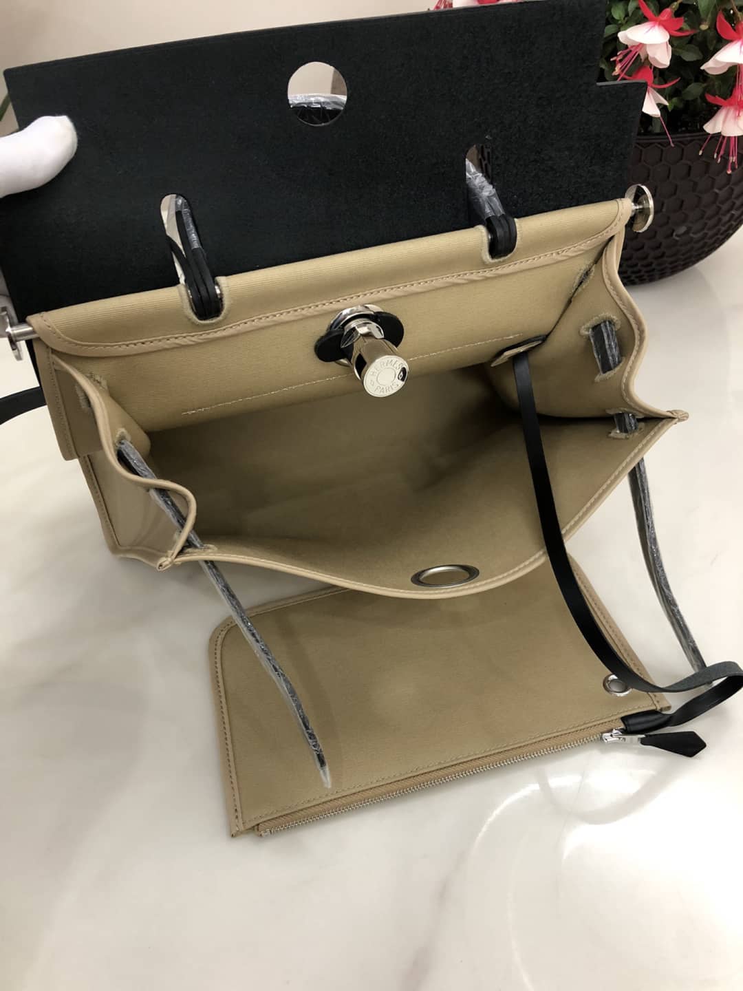 H**me5 Bag Replica 31 Canvas Leather HerBag