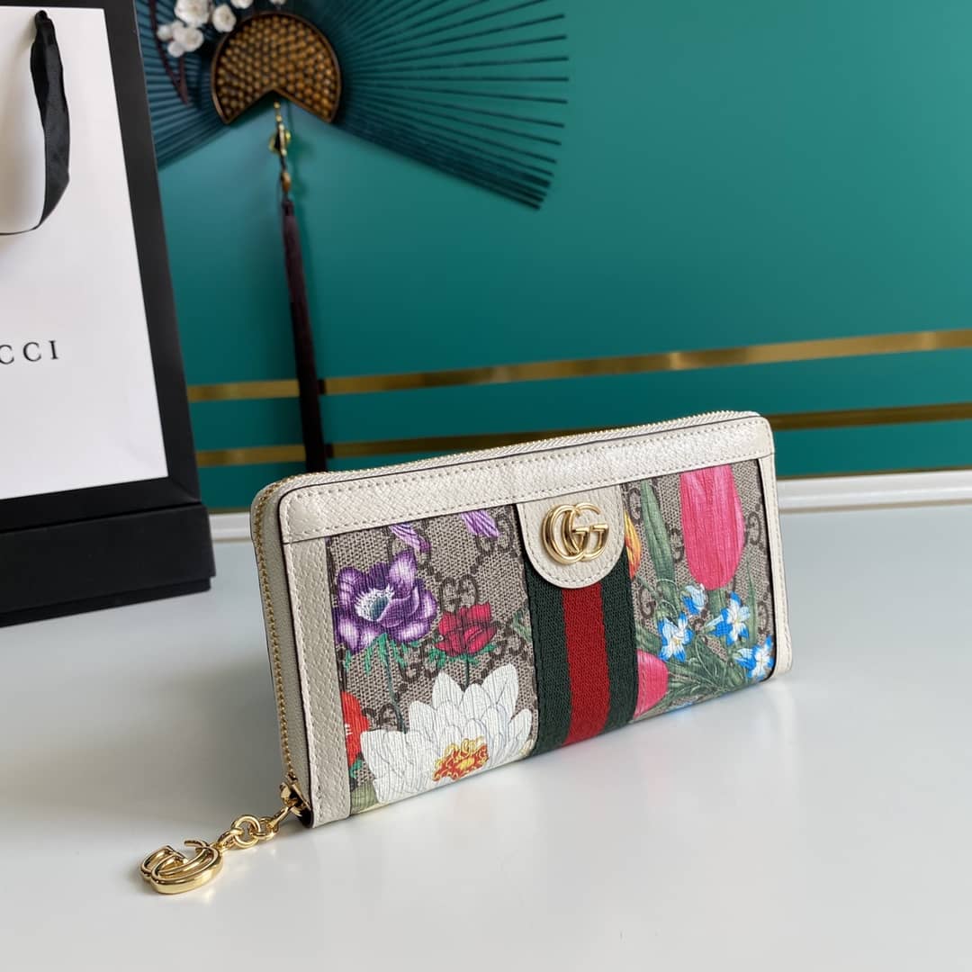 Gvc*1 Ophidia GG Zip Around Wallet Replica 523154