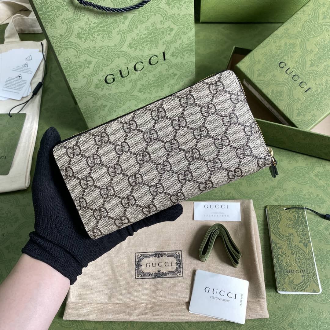 Gvc*1 GG Marmont Leather Zip Long Wallet Replica 456117
