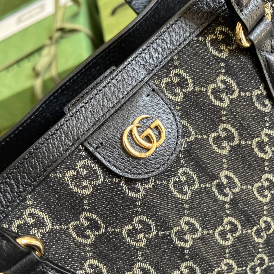 Gvc*1 Ophidia Medium Tote With Web Black 631685 Replica