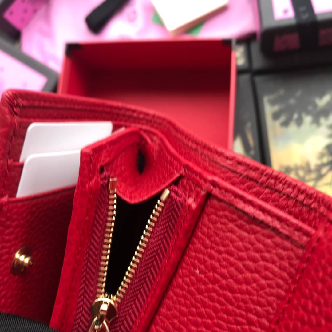 Gvc*1 Leather Folding Wallet Replica 546584 Red