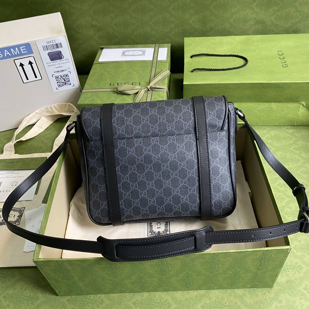 Gvc*1 Mens GG Svp*me Canvas Messenger Bag Black Replica 658542