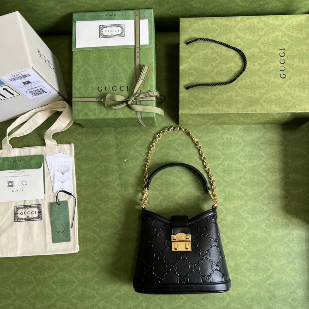 Gvc*1 Small GG Black 675788 Replica Shoulder Bag
