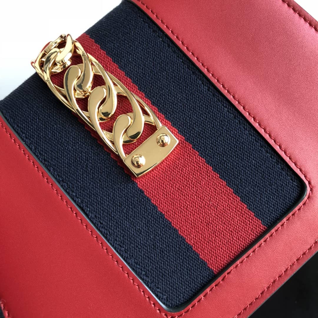 Gvc*1 Sylvie Leather Mini Shoulder Bag Replica White Red 470270