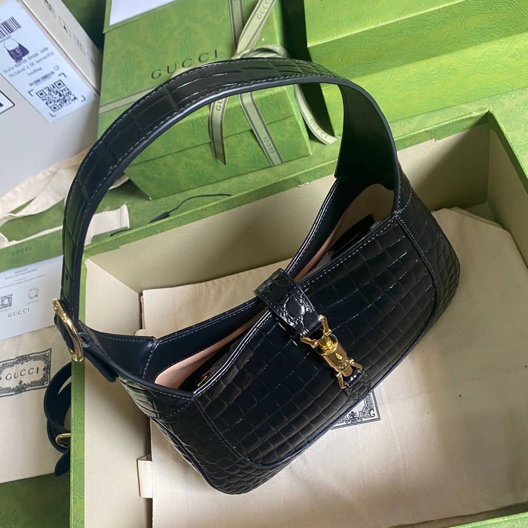 Gvc*1 GG Jackie 1961 Small Hobo Shoulder Bag Replica Black 636709
