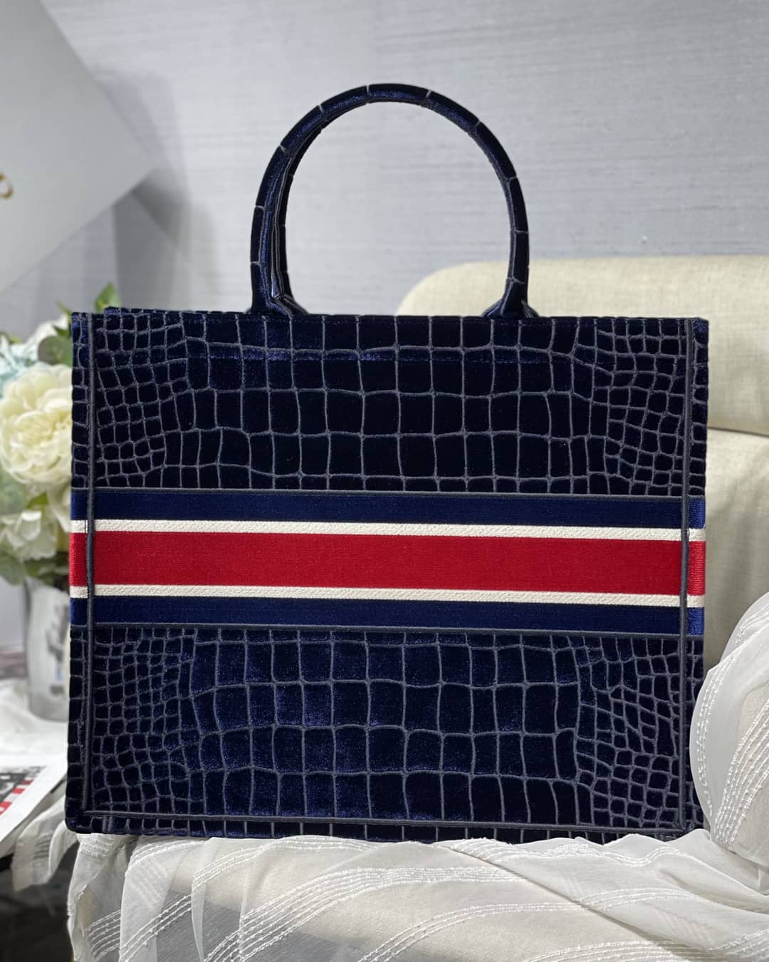 Chr1st1an D10r CD Book Embroidery Replica Tote