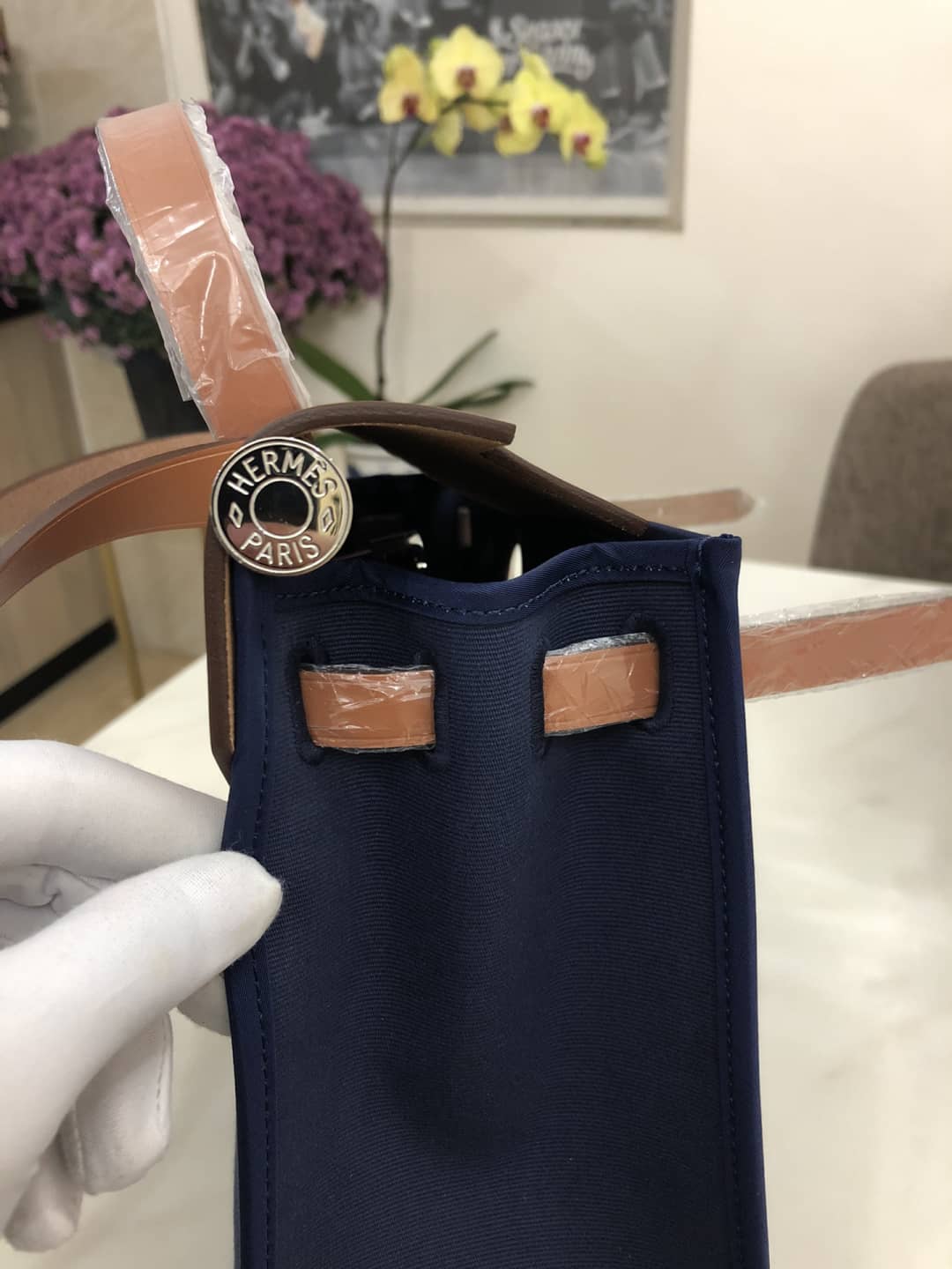 H**me5 Bag Replica 31 Canvas Leather HerBag
