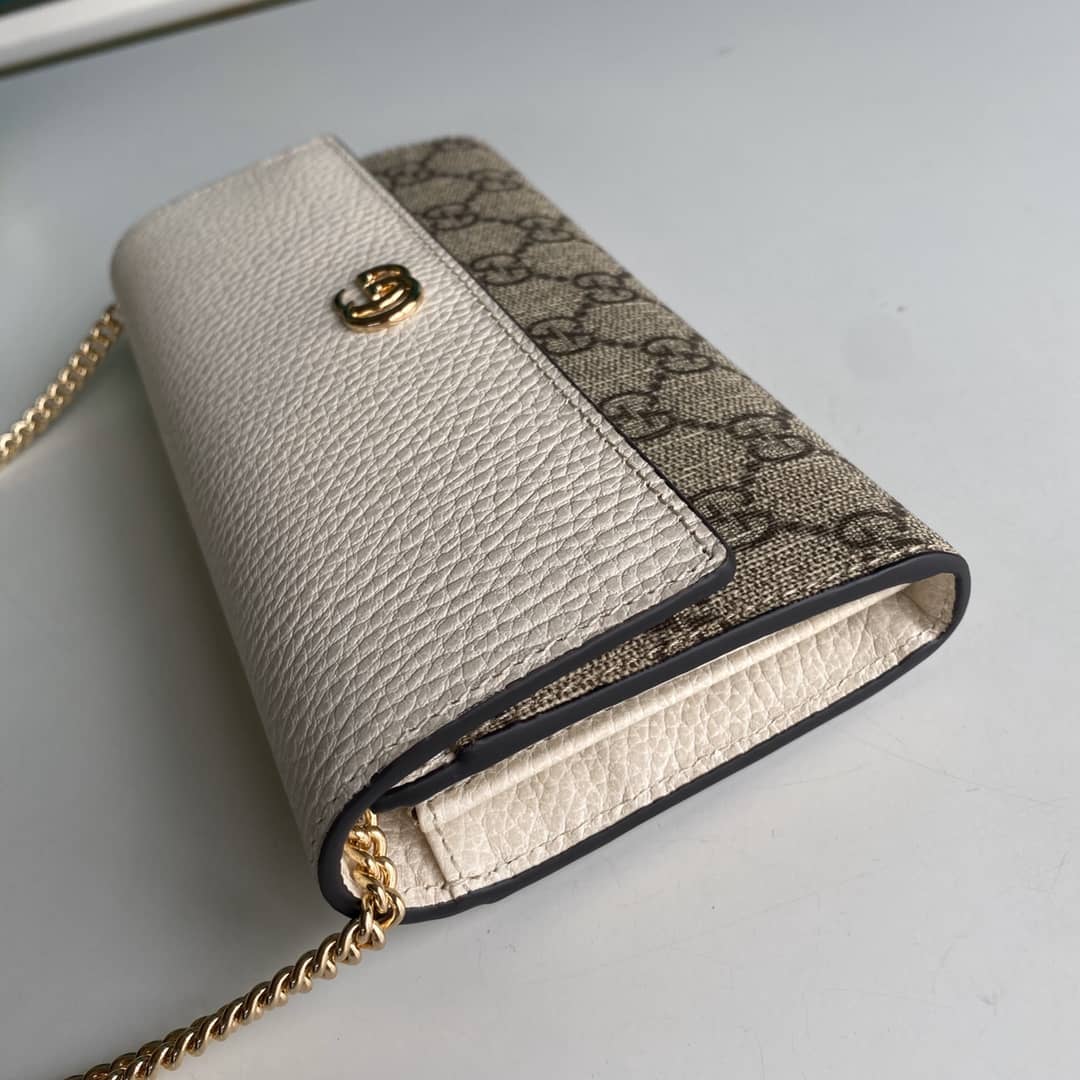Gvc*1 GG Marmont Leather Chain Wallet Replica 546585