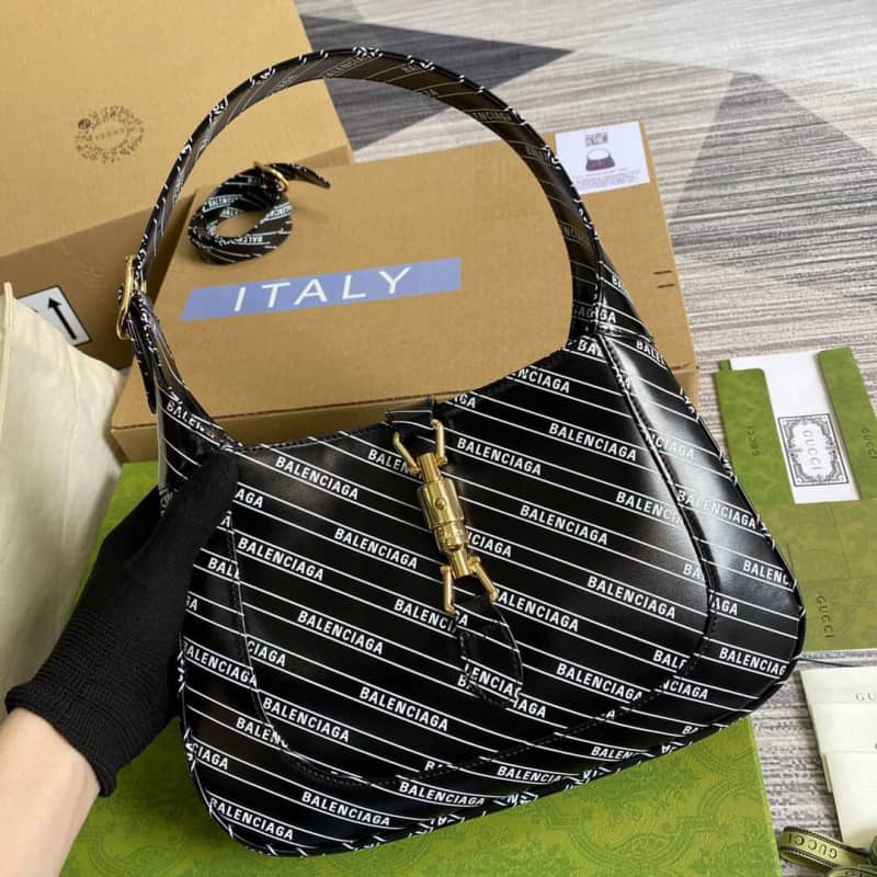 Gvc*1 GG Jackie 1961 Small Hobo Shoulder Bag Replica Black 636709