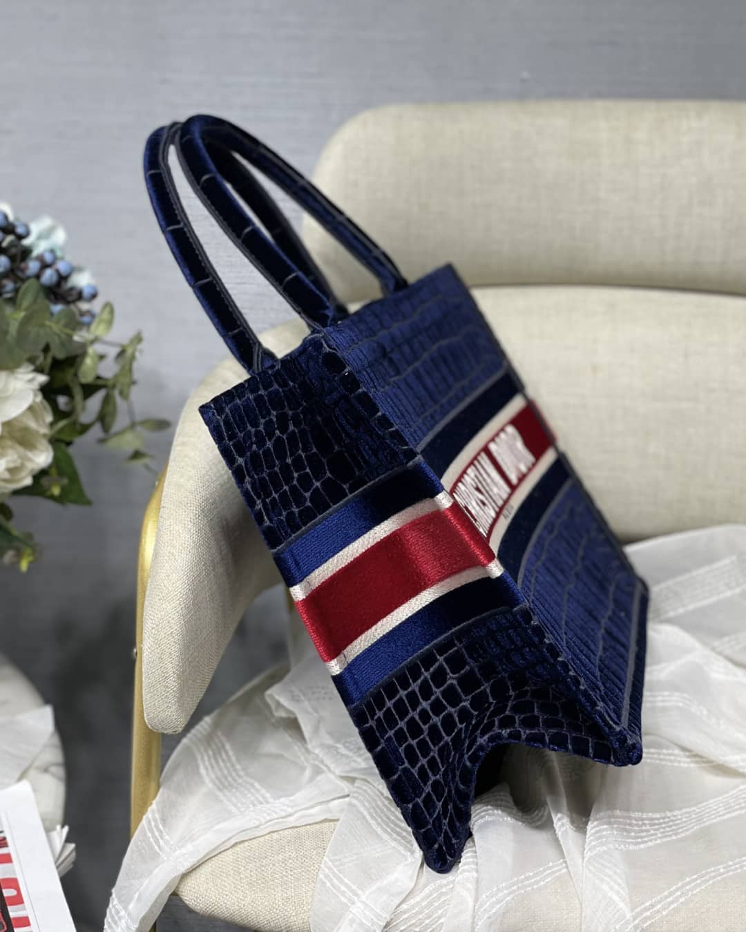 Chr1st1an D10r CD Book Embroidery Replica Tote